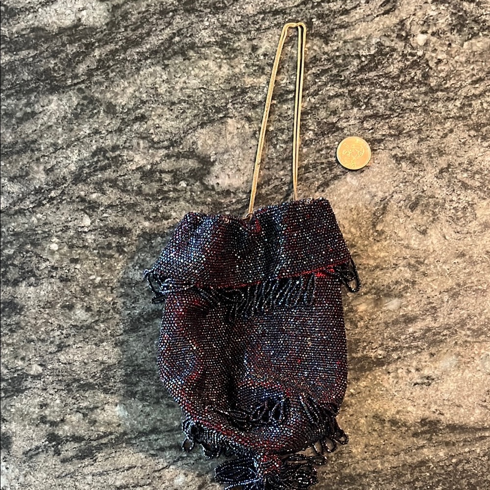 Elegant vintage Black Beaded Women's Bag
